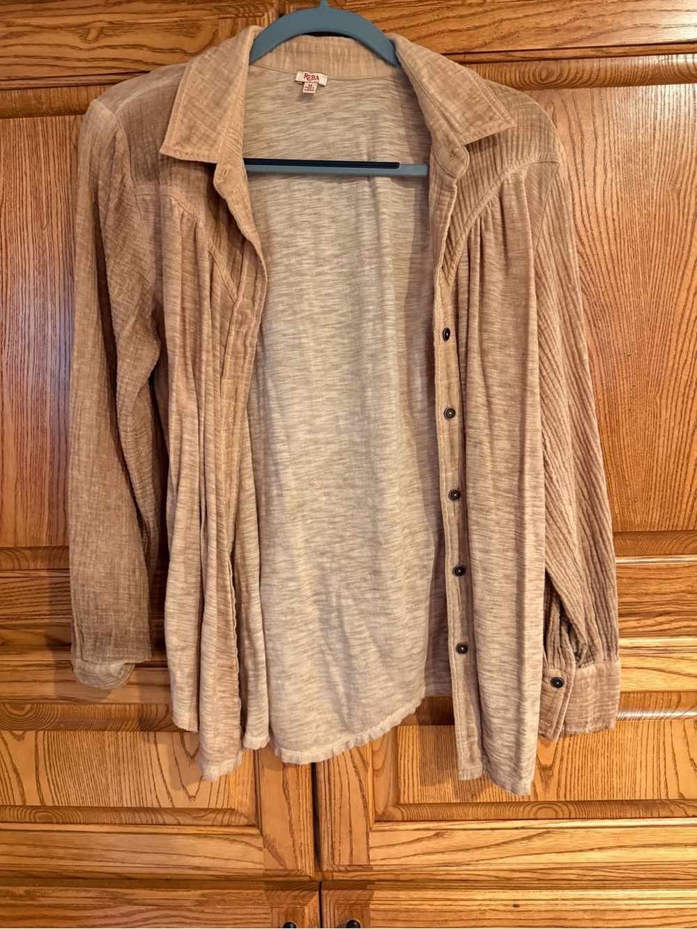 Reba Neutral Beige Lightweight Knit Top